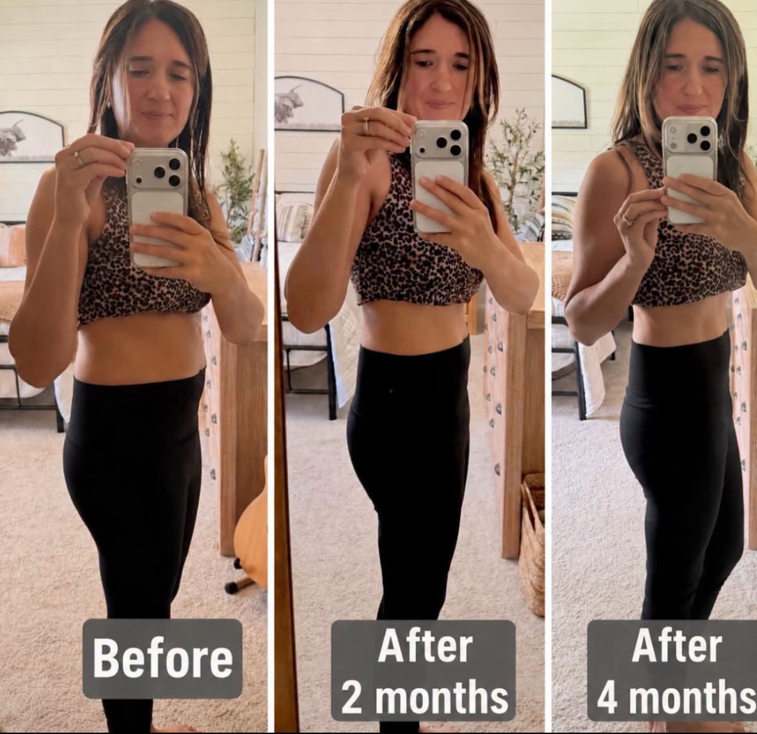 Lisa Tonkin — before, after 2 months, and after 4 months